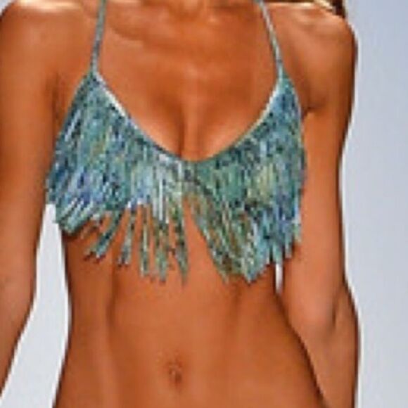 L*Space Audrey Fringe Print Bikini Top - Picture 2 of 8